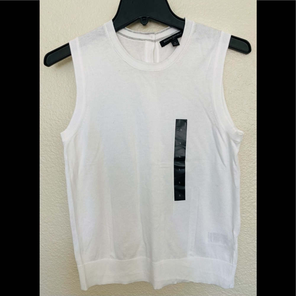 NWOT Banana Republic factory sweater tank, white S